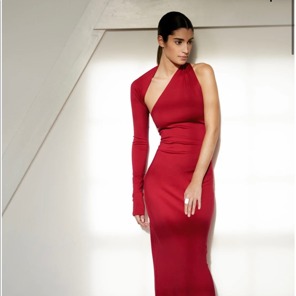 The Marcella Manhattan asymmetrical dress.